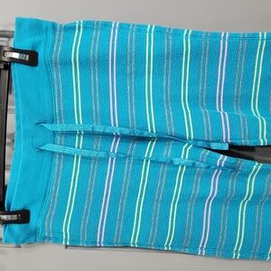 Xhilaration Thermal Waffle Pajamas Teal Blue Pink Gray Neon Lime Yellow Stripes